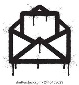Spray Painted Graffiti mail icon Sprayed isolated with a white background.