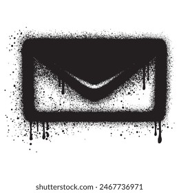 Spray Painted Graffiti mail icon Sprayed isolated with a white background.