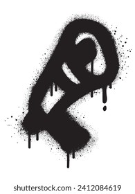 Spray Painted Graffiti Megaphone icon Sprayed isolated with a white background. Vector illustration.