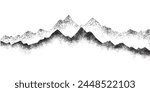 Spray Painted Graffiti mountain icon Sprayed isolated with a white background. graffiti volcano with over spray in black over white.