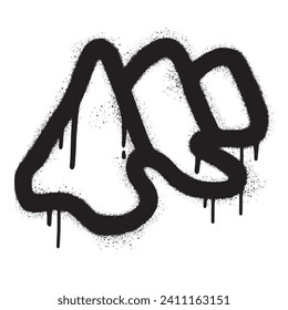 Spray Painted Graffiti mountain icon and Sprayed graffiti volcano isolated on white background.