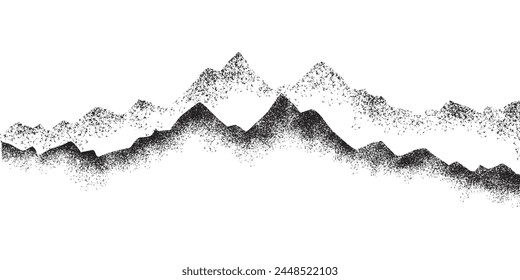 Spray Painted Graffiti mountain icon Sprayed isolated with a white background. graffiti volcano with over spray in black over white.