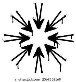 Spray Painted Graffiti Multiple arrow direction icon isolated on white background. vector illustration.