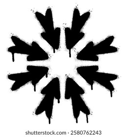 Spray Painted Graffiti Multiple arrow direction icon isolated on white background. vector illustration.