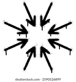 Spray Painted Graffiti Multiple arrow direction icon isolated on white background. vector illustration.