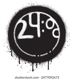 Spray Painted Graffiti O'clock isolated with a white background. Vector design street art. EPS 10.
