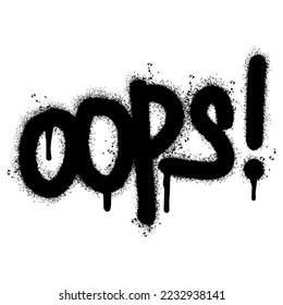 Graffiti Peint au Spray sur Mot Sprayé isolé sur fond blanc. la police des graffitis est ouverte avec un spray au dessus en noir sur blanc. Illustration vectorielle.