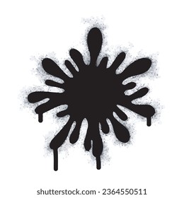 Spray Painted Graffiti paint splashes symbol Sprayed isolated with a white background. graffiti paint splashes icon with over spray in black over white. Vector illustration.