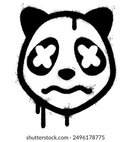 Spray Painted Graffiti panda icon  Sprayed isolated with a white background. Vector illustration.