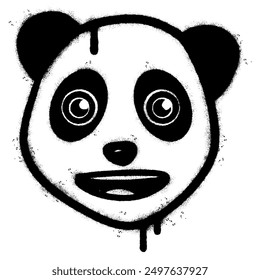 Spray Painted Graffiti panda icon  Sprayed isolated with a white background. Vector illustration.