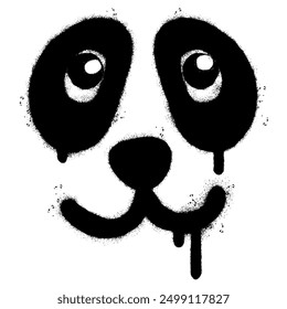 Spray Painted Graffiti panda icon  Sprayed isolated with a white background. Vector illustration.