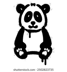 Spray Painted Graffiti panda icon  Sprayed isolated with a white background. Vector illustration.