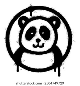 Spray Painted Graffiti panda icon  Sprayed isolated with a white background. Vector illustration.