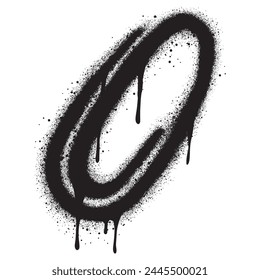 Spray Painted Graffiti paperclip Sprayed isolated with a white background.