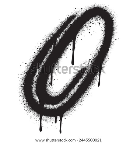 Spray Painted Graffiti paperclip Sprayed isolated with a white background.