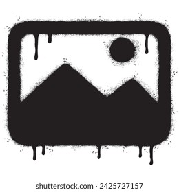Spray Painted Graffiti Picture icon Sprayed isolated with a white background.