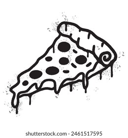 Spray Painted Graffiti Pizza icon Sprayed isolated with a white background.