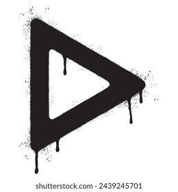 Spray Painted Graffiti Play button icon Sprayed isolated with a white background.