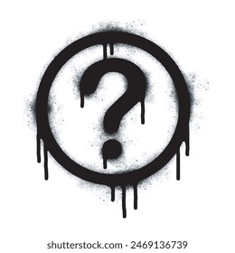 Spray Painted Graffiti question mark, exclamation mark Sprayed icon isolated on white background. graffiti No Sign symbol with overspray in black on white. Vector illustration.