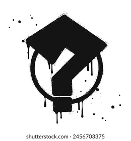 Spray painted graffiti question marks in black over white. question drip symbol.  isolated on white background. vector illustration
