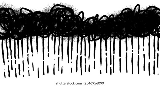 Fondo de gotas de lluvia de graffiti pintado en aerosol aislado sobre fondo blanco.