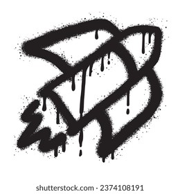 Spray Painted Graffiti rocket ship isolated with a white background. EPS 10.