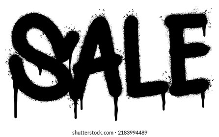 Spray Painted Graffiti sale Word Sprayed isolated with a white background. graffiti font sale with over spray in black over white. Vector illustration.