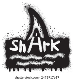 Spray Painted Graffiti shark Sprayed isolated with a white background