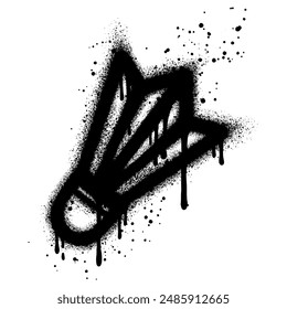 Spray Painted Graffiti Shuttlecock icon isolated on white background.