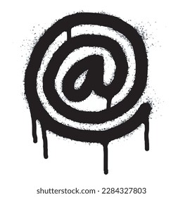 Spray Painted Graffiti at sign icon Word Sprayed isolated with a white background. graffiti at icon with over spray in black over white. Vector illustration.