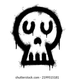 Spray Painted Graffiti skull icon isolated on white background. vector illustration.