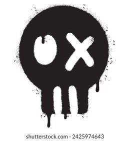 Spray Painted Graffiti skull icon Sprayed isolated with a white background. Vector Illustration.