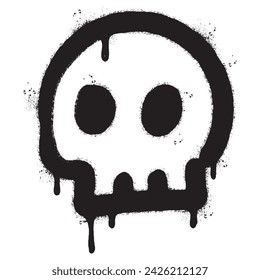 Spray Painted Graffiti skull icon Sprayed isolated with a white background. Vector Illustration.