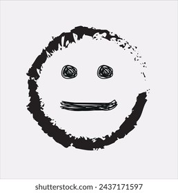 Spray Painted Graffiti smiling face emoticon isolated on white background. vector illustration.