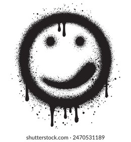 Spray Painted Graffiti smiling face emoticon.