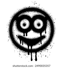 Graffiti pintado en aerosol con emoticono de cara sonriente.
