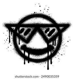 Spray Painted Graffiti smiling face emoticon.