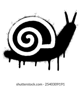Spray Painted Graffiti snail icon isolated on white background.