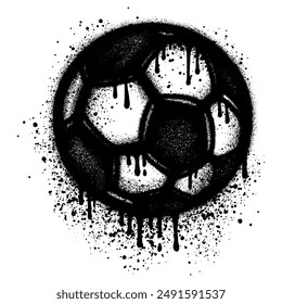 Spray Painted Graffiti soccer ball icon Sprayed isolated with a white background.