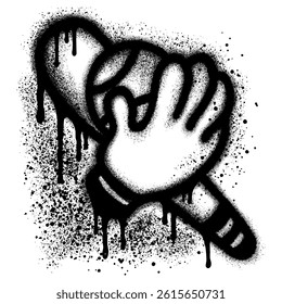 Spray Painted Graffiti softball icon Sprayed isolated with a white background.