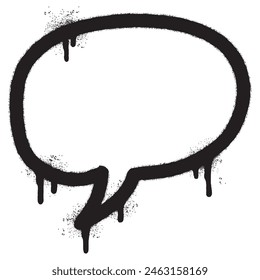 Spray Painted Graffiti Speech bubble icon Sprayed isolated with a white background.