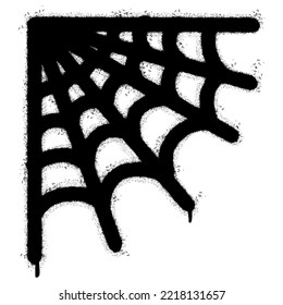 Spray Painted Graffiti spiderweb icon Sprayed isolated with a white background. graffiti cobweb icon with over spray in black over white. Vector illustration.