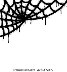 Spray Painted Graffiti spiderweb icon Sprayed isolated with a white background.