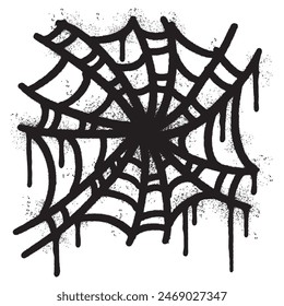 Spray Painted Graffiti spiderweb icon Sprayed isolated with a white background.