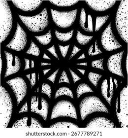 Spray Pintado Graffiti teia de aranha Spray isolado com um fundo branco.
