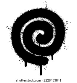 Spray Painted Graffiti spiral elements Sprayed isolated with a white background. graffiti spiral elements with over spray in black over white. Vector illustration.