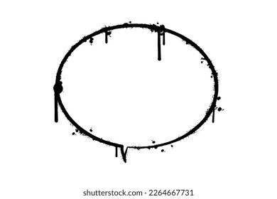 Spray Painted Graffiti Sprayed speech balloon isolated on white background.