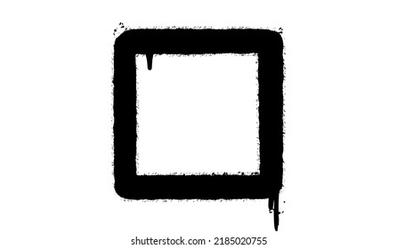 Spray Painted Graffiti square icon Sprayed isolated with a white background. graffiti square icon with over spray in black over white. Vector illustration.