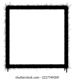 Spray Painted Graffiti square icon Sprayed isolated with a white background. graffiti square icon with over spray in black over white. Vector illustration.