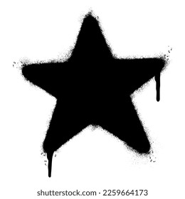 Spray Painted Graffiti star icon isolated on white background.